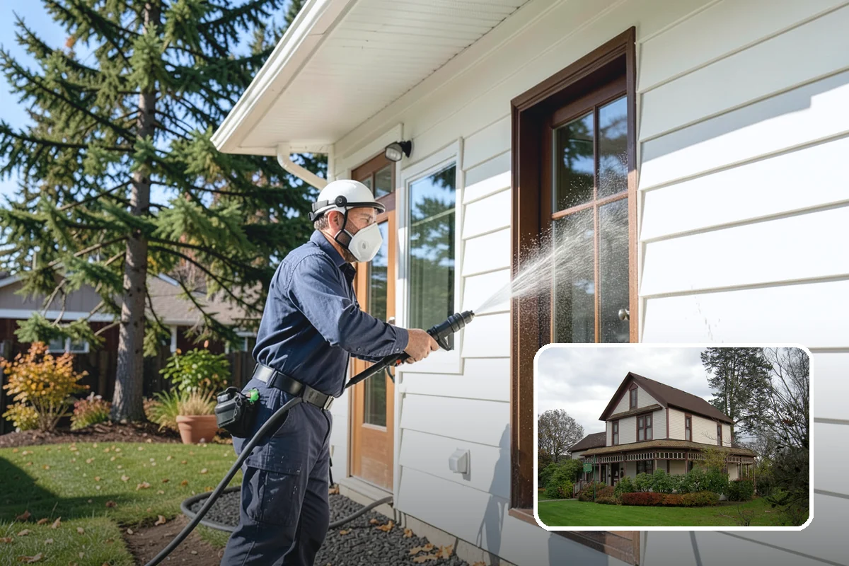 Gravel Border Cleaning in Sumner, Pierce County, WA - Clears leaves and organic buildup from the gravel