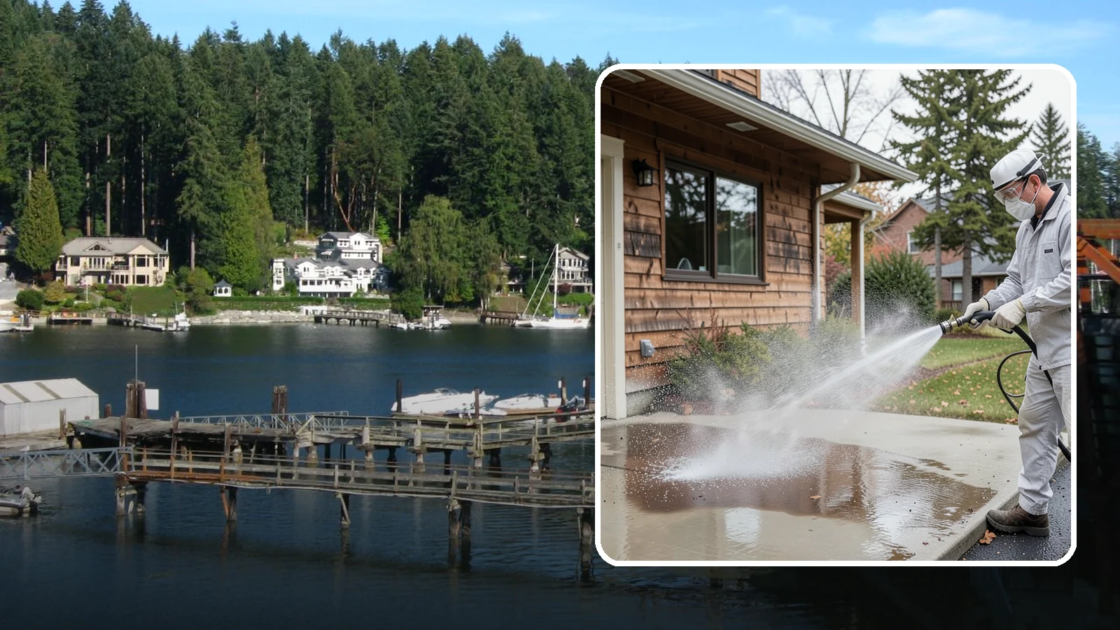Grease Removal in Gig Harbor, Pierce County, WA - We cut through heavy grease on Washington kitchen exteriors, dumpster zones, and shop floors with hot-water cleaning.