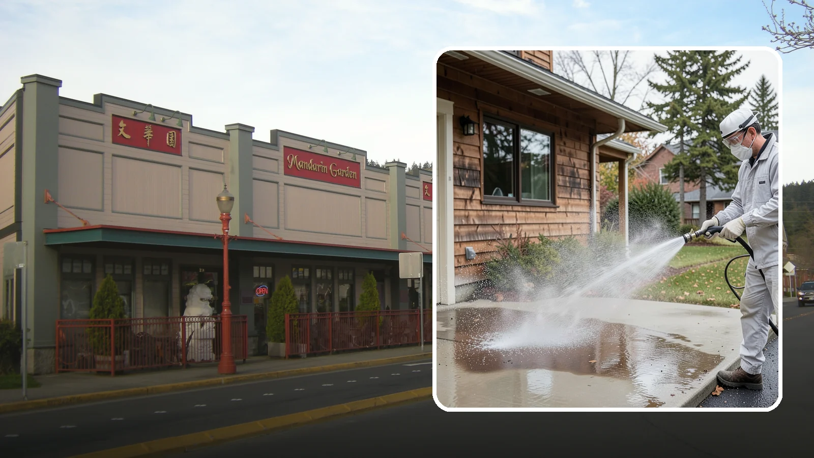 Grease Removal in Issaquah, King County, WA - We cut through heavy grease on Washington kitchen exteriors, dumpster zones, and shop floors with hot-water cleaning.