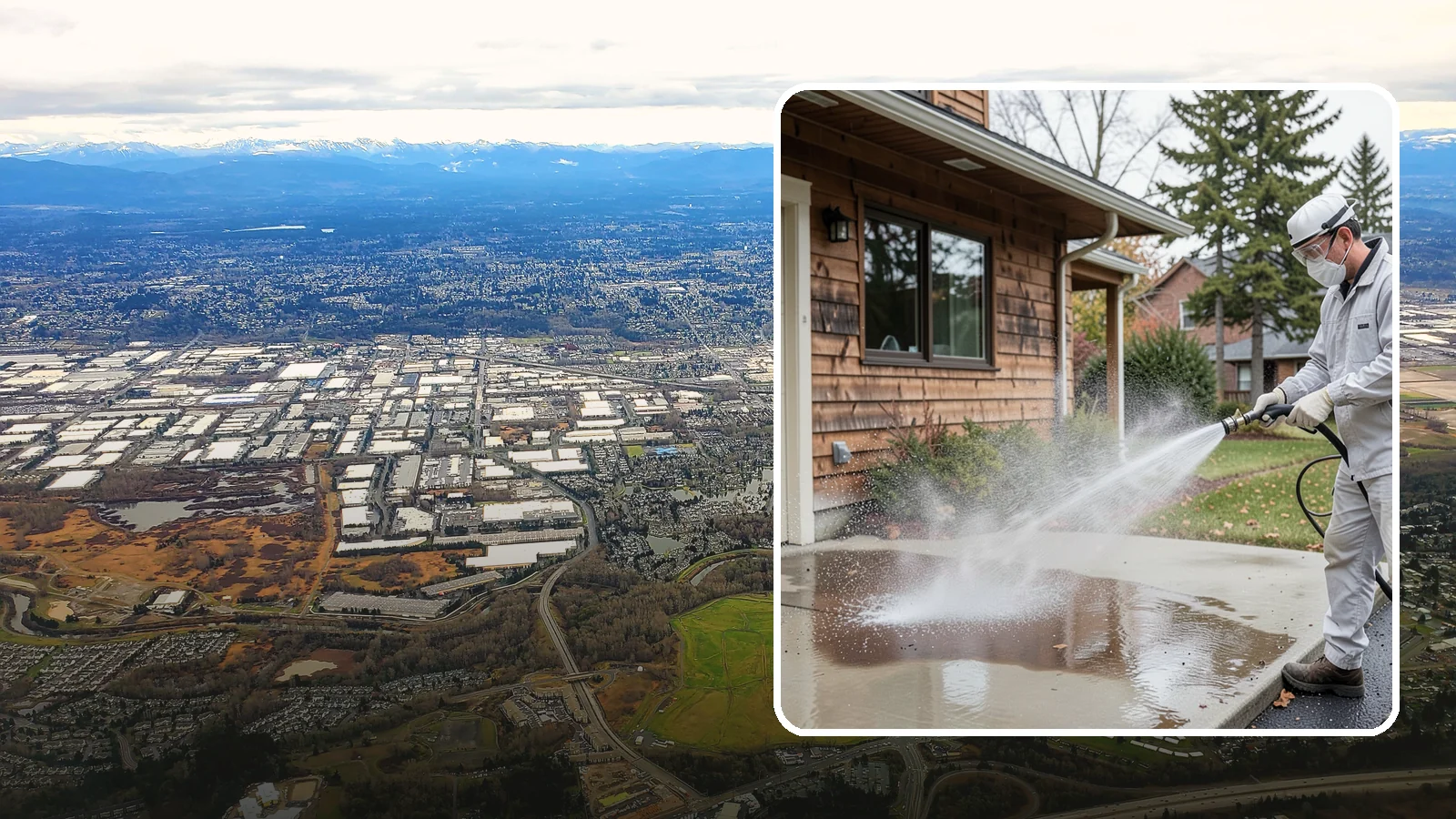 Grease Removal in Kent, King County, WA - We cut through heavy grease on Washington kitchen exteriors, dumpster zones, and shop floors with hot-water cleaning.