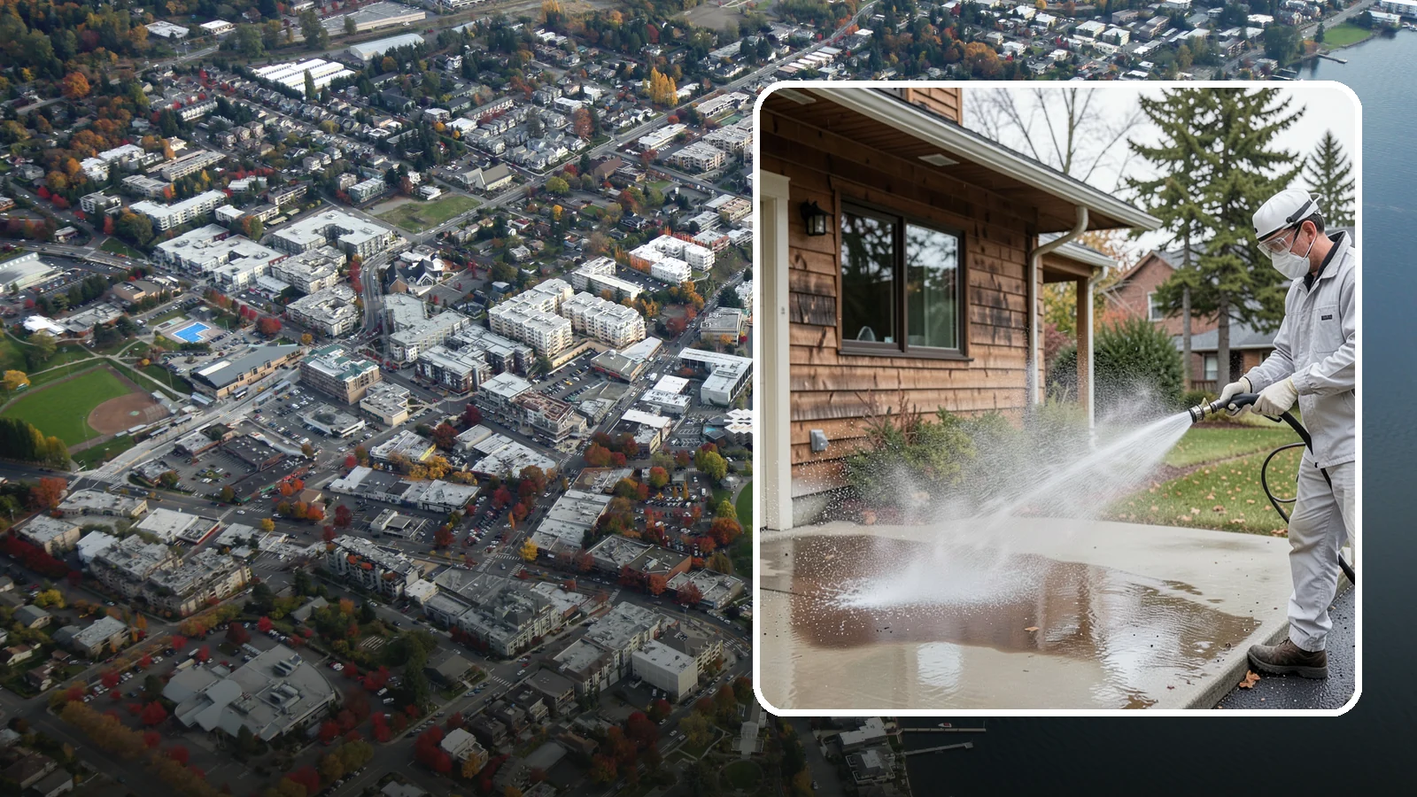 Grease Removal in Kirkland, King County, WA - We cut through heavy grease on Washington kitchen exteriors, dumpster zones, and shop floors with hot-water cleaning.