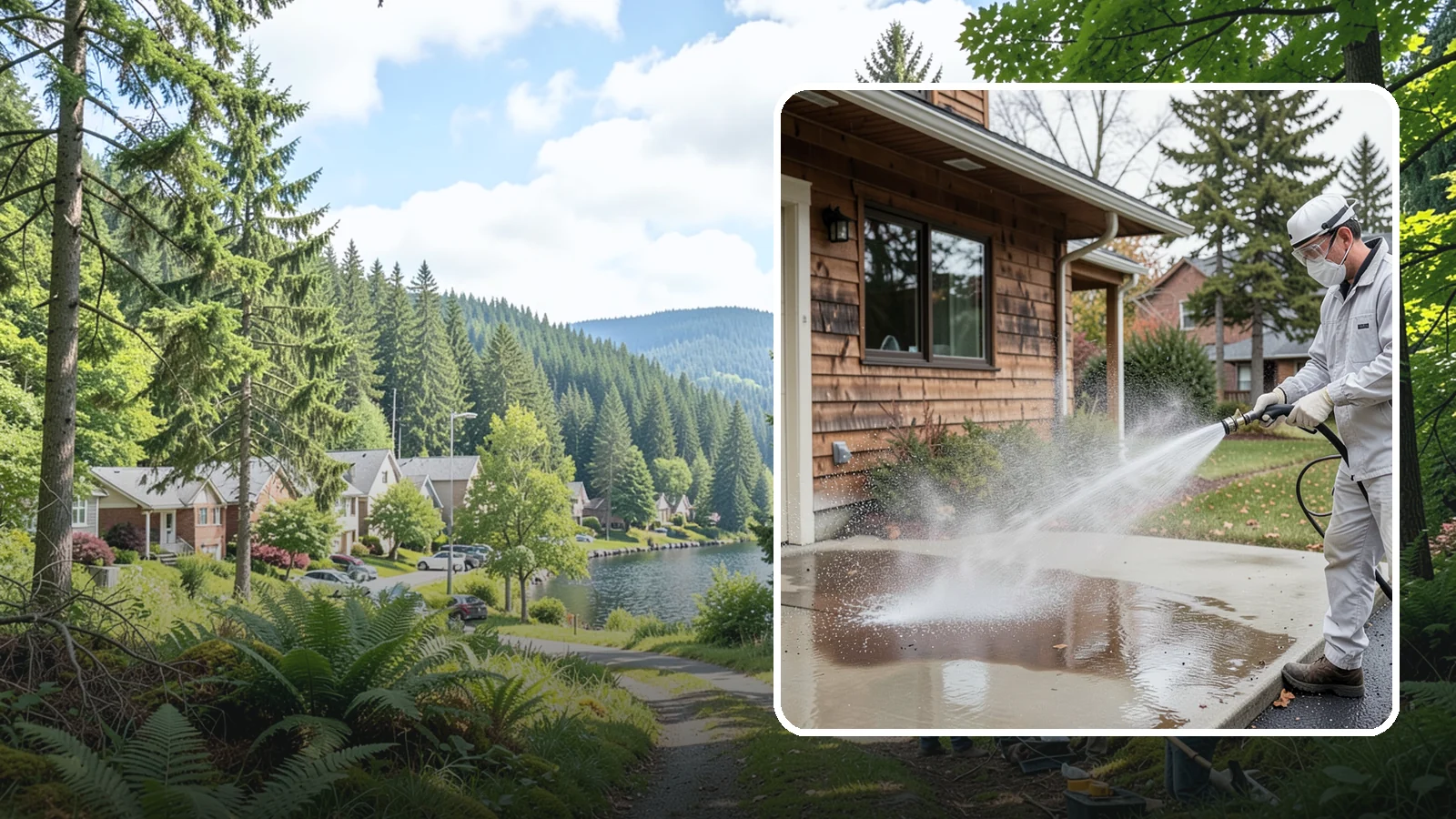 Grease Removal in Lake Forest Park, King County, WA - We cut through heavy grease on Washington kitchen exteriors, dumpster zones, and shop floors with hot-water cleaning.