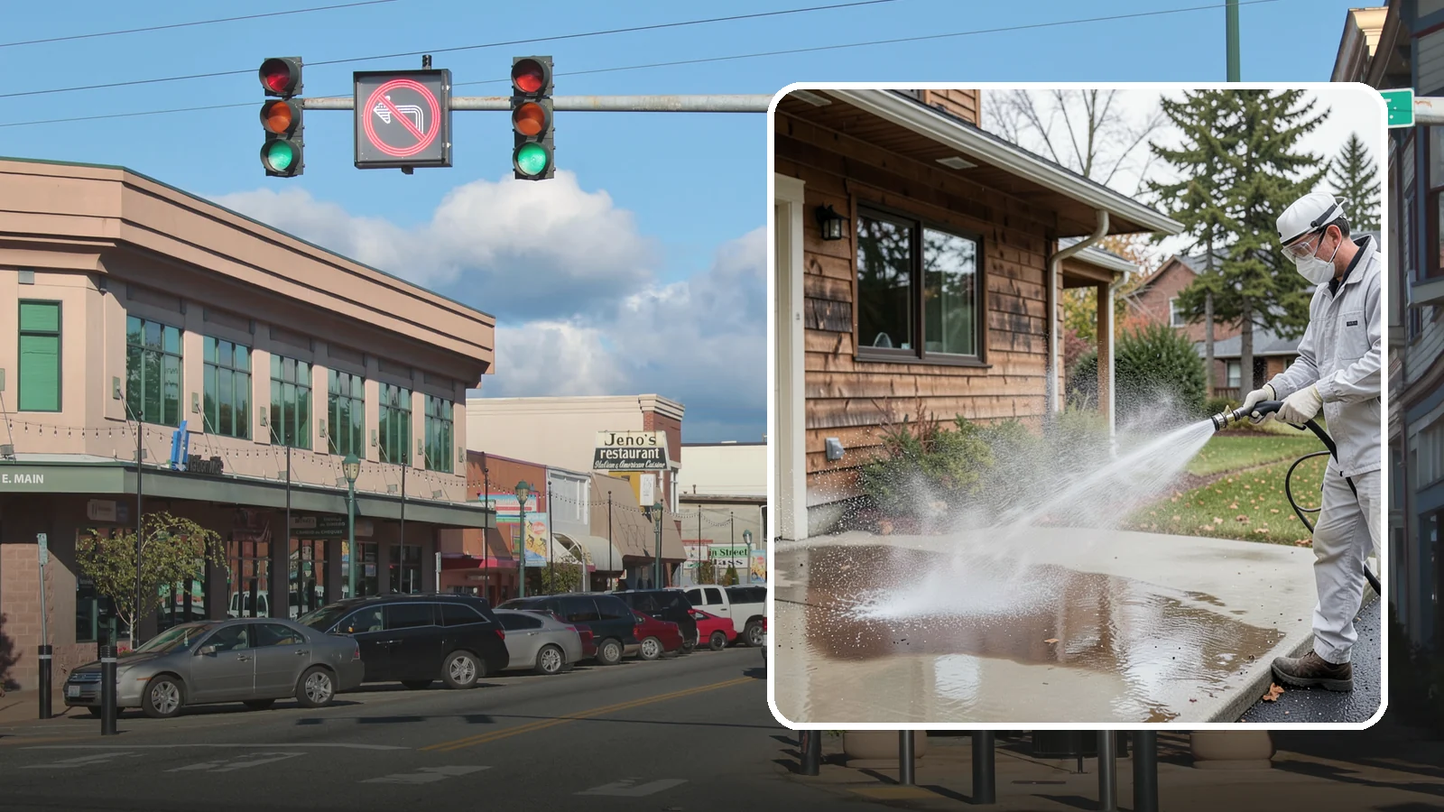 Grease Removal in Monroe, Snohomish County, WA - We cut through heavy grease on Washington kitchen exteriors, dumpster zones, and shop floors with hot-water cleaning.