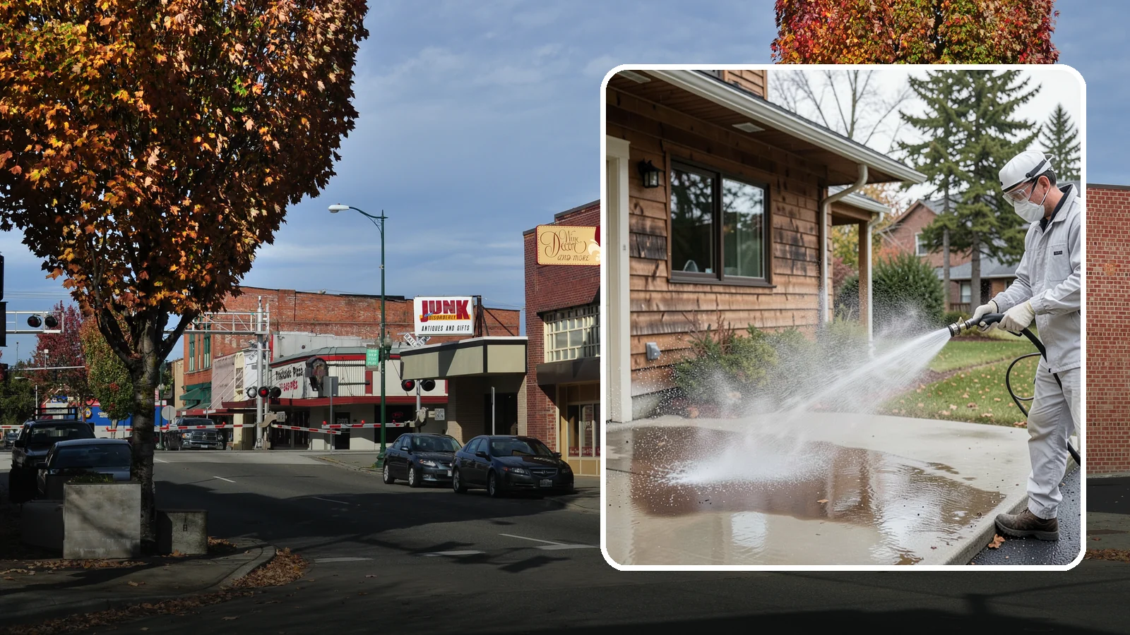 Grease Removal in Puyallup, Pierce County, WA - We cut through heavy grease on Washington kitchen exteriors, dumpster zones, and shop floors with hot-water cleaning.