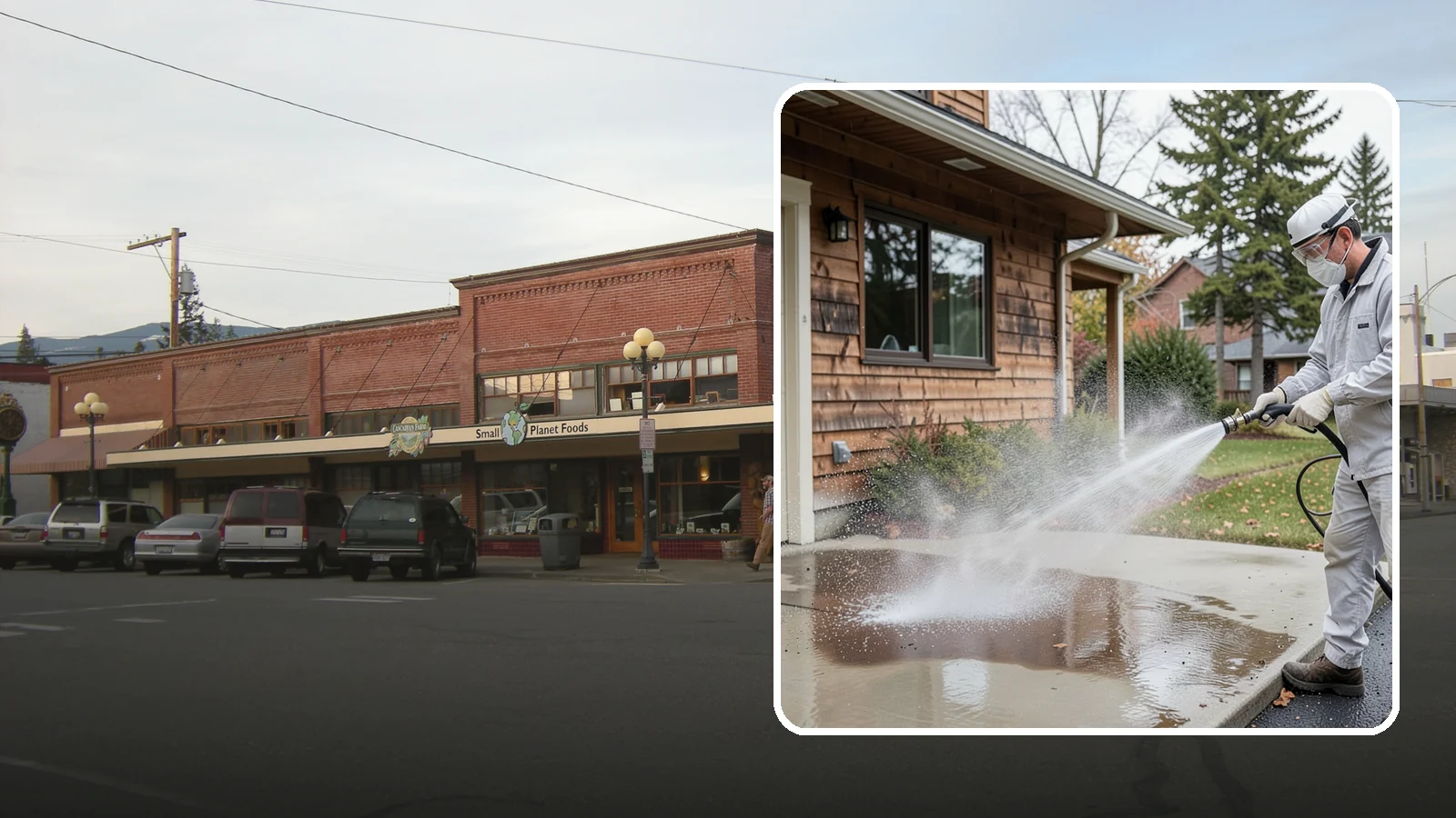Grease Removal in Sedro-Woolley, Skagit County, WA - We cut through heavy grease on Washington kitchen exteriors, dumpster zones, and shop floors with hot-water cleaning.