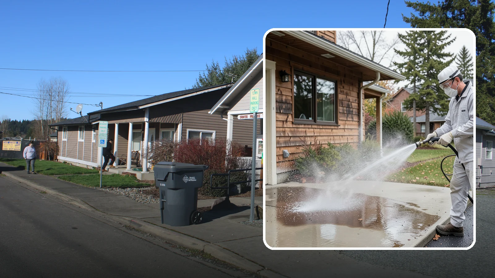 Grease Removal in South Prairie, Pierce County, WA - We cut through heavy grease on Washington kitchen exteriors, dumpster zones, and shop floors with hot-water cleaning.