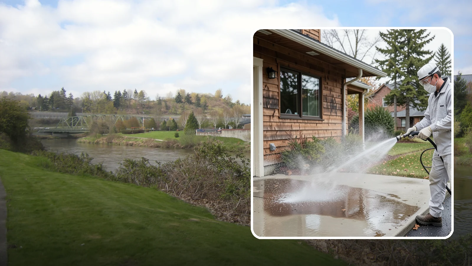 Grease Removal in Tukwila, King County, WA - We cut through heavy grease on Washington kitchen exteriors, dumpster zones, and shop floors with hot-water cleaning.