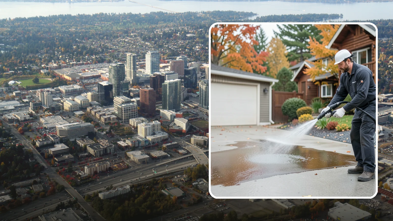 Grease Stain Removal in Bellevue, King County, WA - Heavy-duty grease stain removal for driveways marked by cooking oils, lubricants, and shop spills.