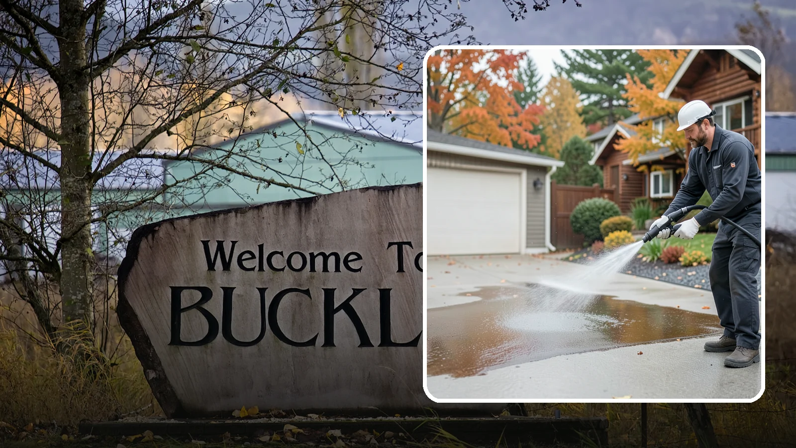 Grease Stain Removal in Buckley, Pierce County, WA - Heavy-duty grease stain removal for driveways marked by cooking oils, lubricants, and shop spills.