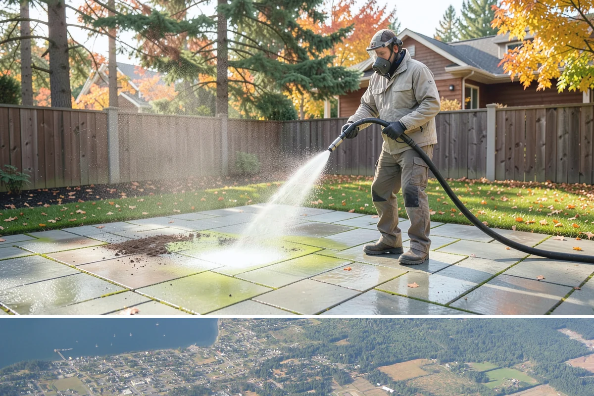 Grease Stain Removal in Coupeville, Island County, WA - Warm summer temperatures improve degreaser performance on stubborn grease.