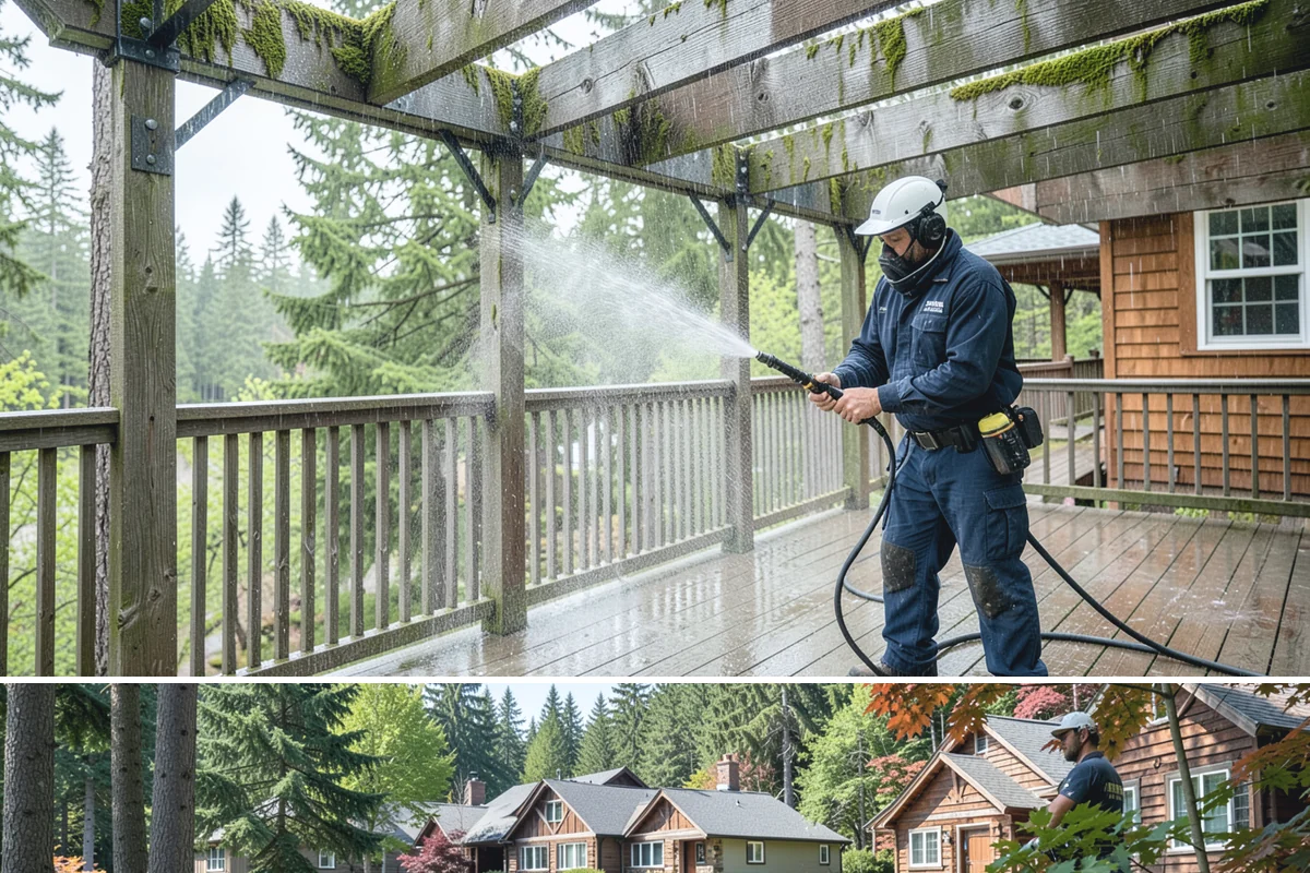 Grease Stain Removal in Edgewood, Pierce County, WA - Warm summer temperatures improve degreaser performance on stubborn grease.