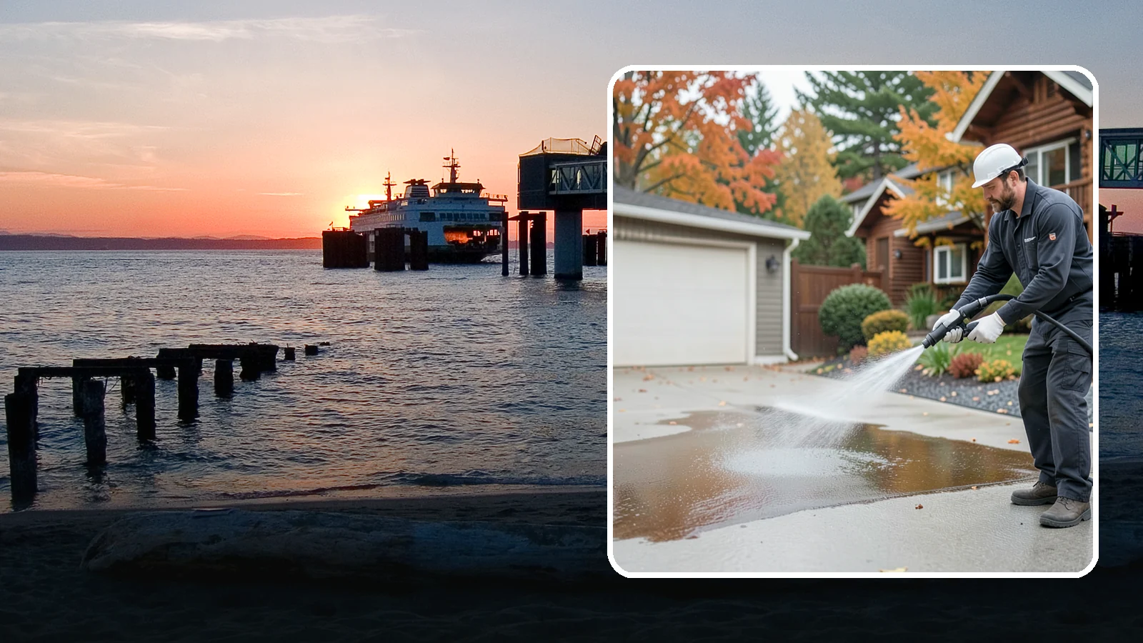 Grease Stain Removal in Edmonds, Snohomish County, WA - Heavy-duty grease stain removal for driveways marked by cooking oils, lubricants, and shop spills.