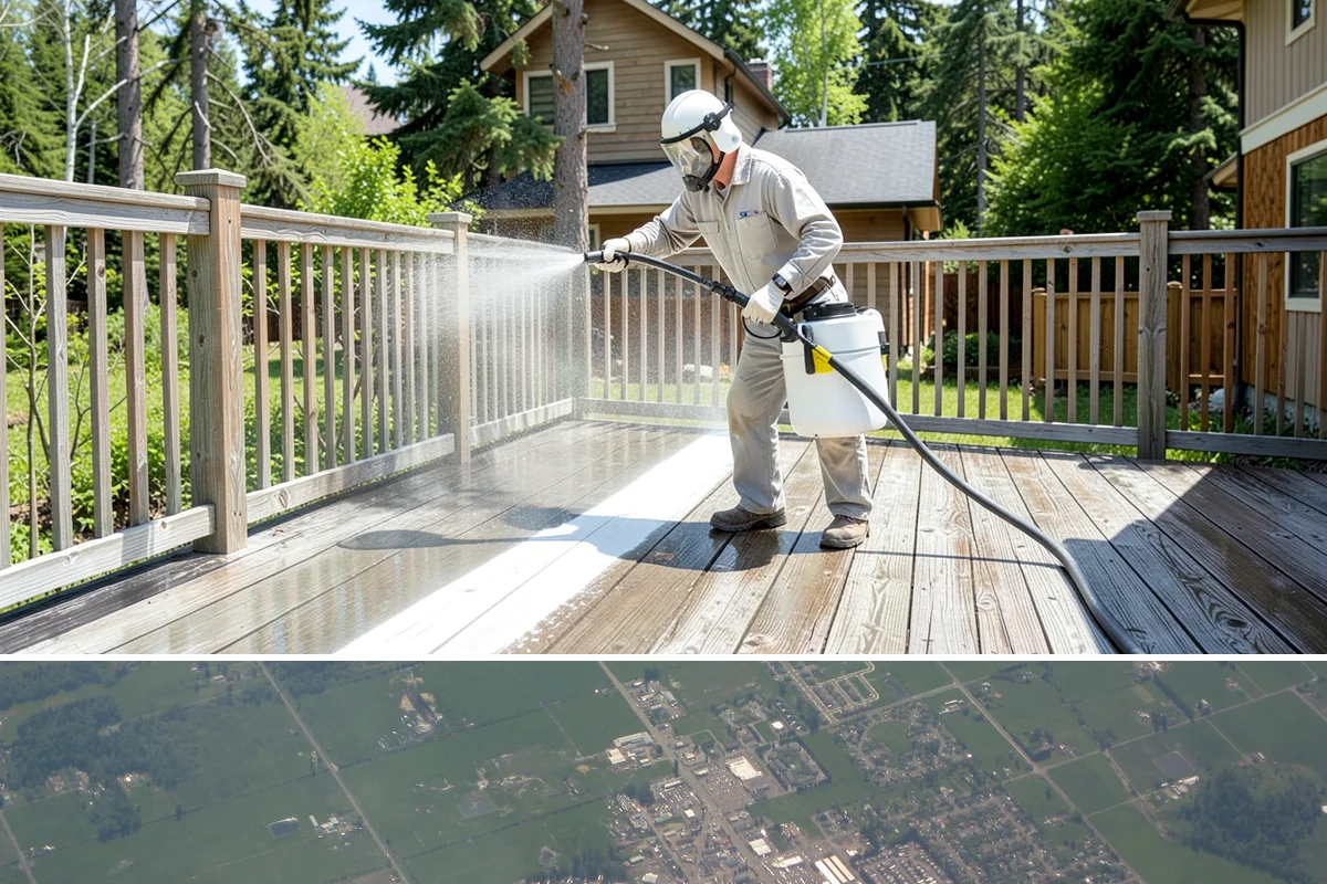 Grease Stain Removal in Enumclaw, King County, WA - Warm summer temperatures improve degreaser performance on stubborn grease.