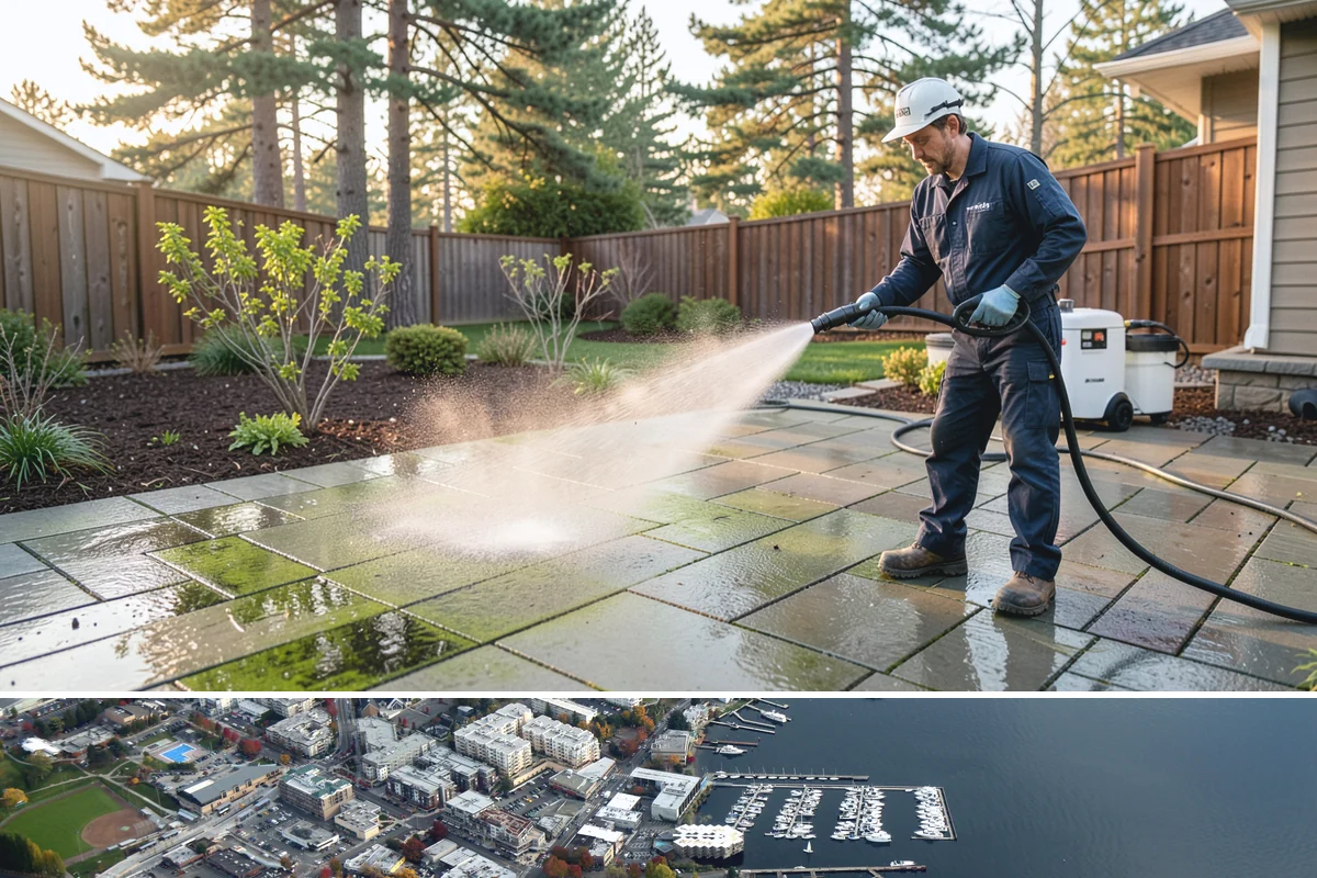 Grease Stain Removal in Kirkland, King County, WA - Warm summer temperatures improve degreaser performance on stubborn grease.
