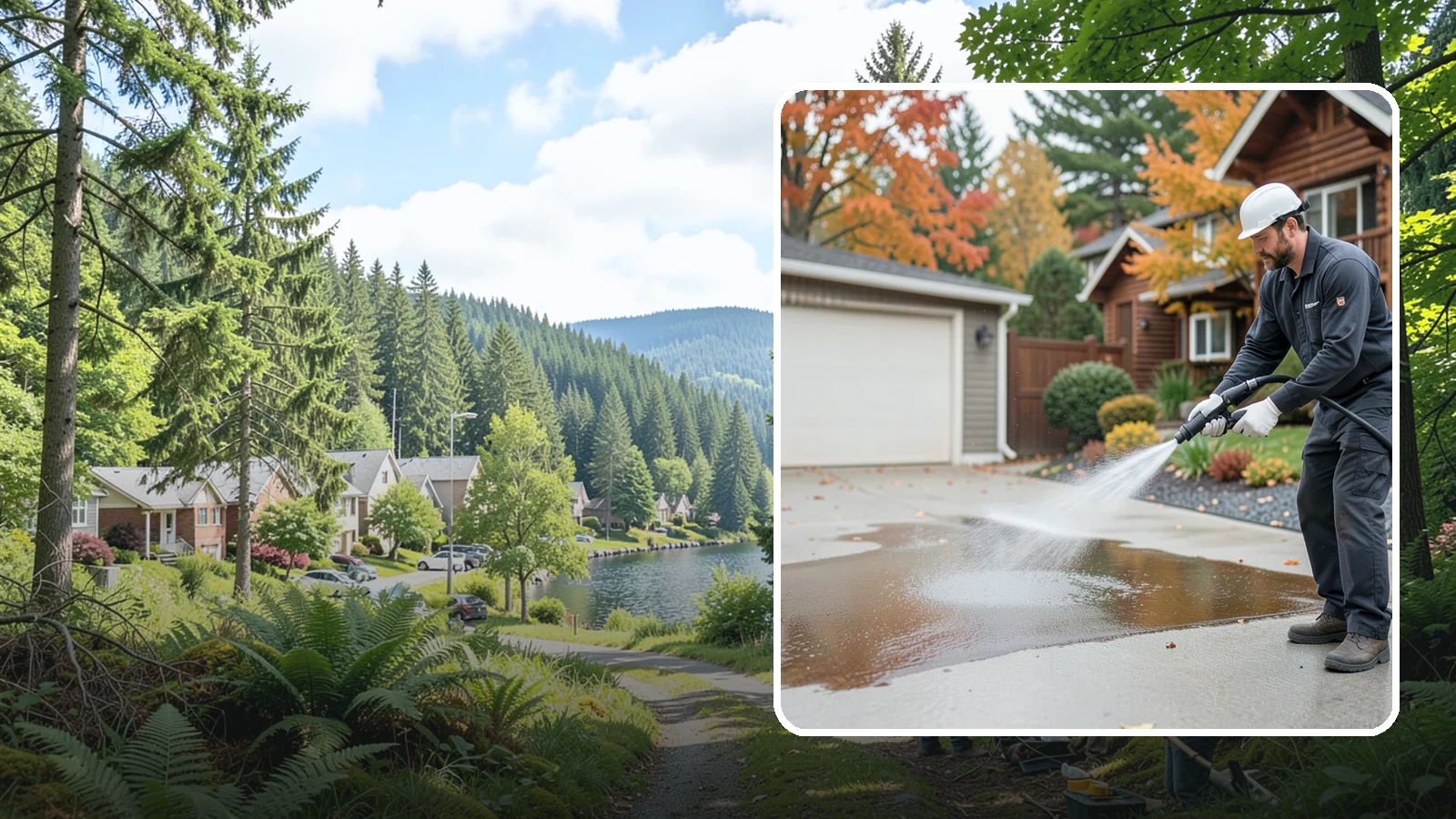 Grease Stain Removal in Lake Forest Park, King County, WA - Heavy-duty grease stain removal for driveways marked by cooking oils, lubricants, and shop spills.