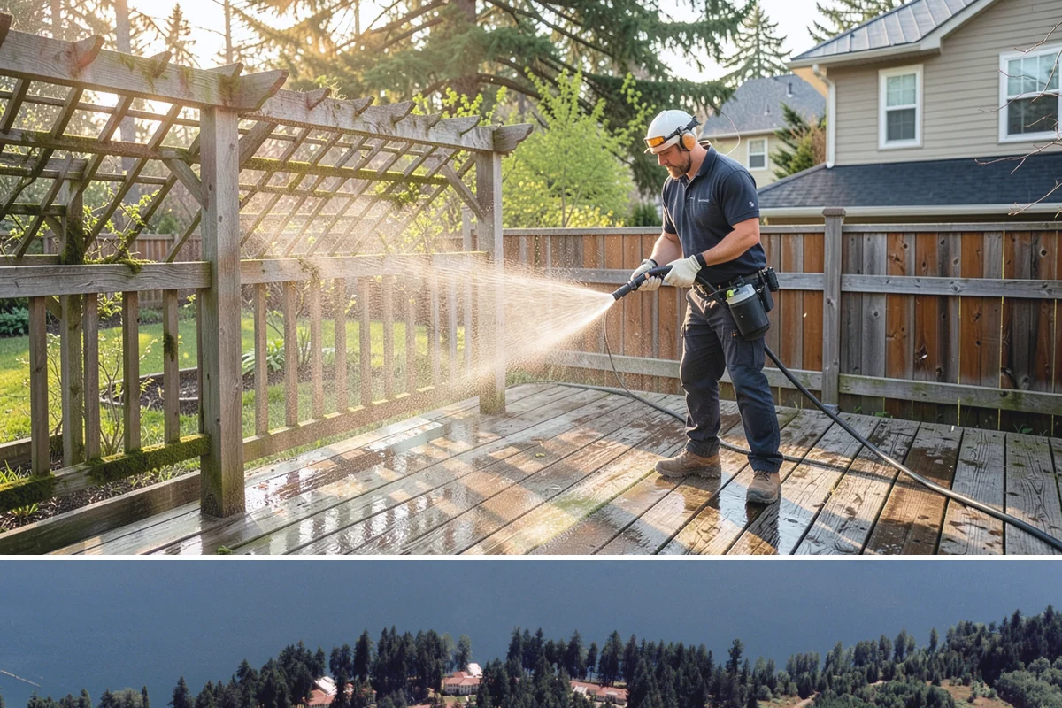 Grease Stain Removal in Lakewood, Pierce County, WA - Warm summer temperatures improve degreaser performance on stubborn grease.