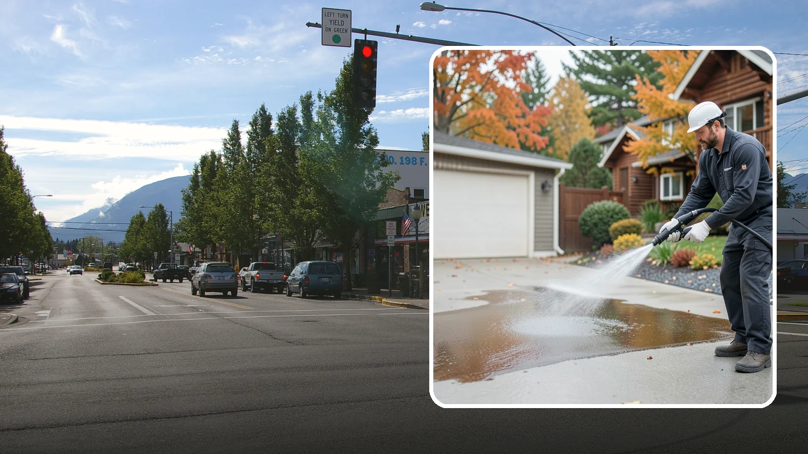Grease Stain Removal in North Bend, King County, WA - Heavy-duty grease stain removal for driveways marked by cooking oils, lubricants, and shop spills.