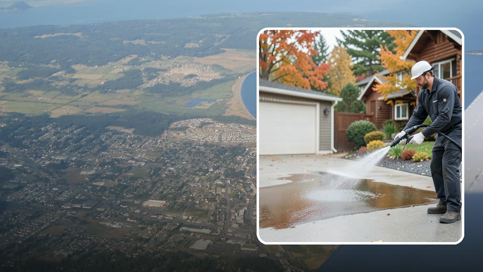 Grease Stain Removal in Oak Harbor, Island County, WA - Heavy-duty grease stain removal for driveways marked by cooking oils, lubricants, and shop spills.