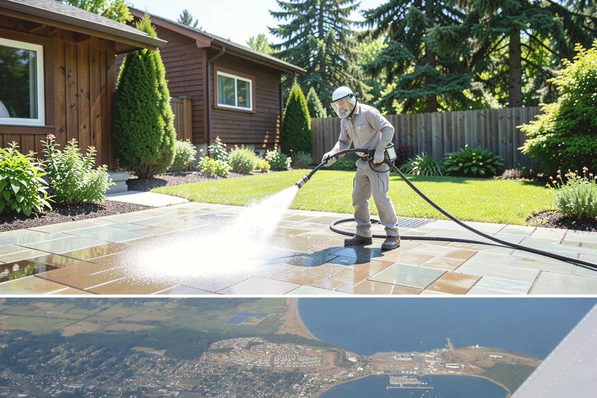 Grease Stain Removal in Oak Harbor, Island County, WA - Warm summer temperatures improve degreaser performance on stubborn grease.