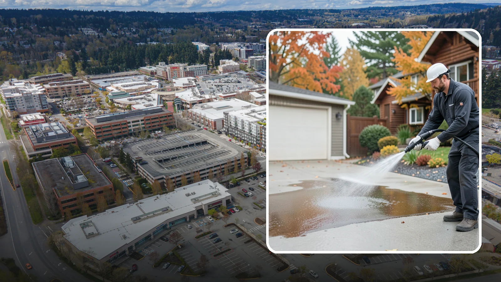 Grease Stain Removal in Redmond, King County, WA - Heavy-duty grease stain removal for driveways marked by cooking oils, lubricants, and shop spills.