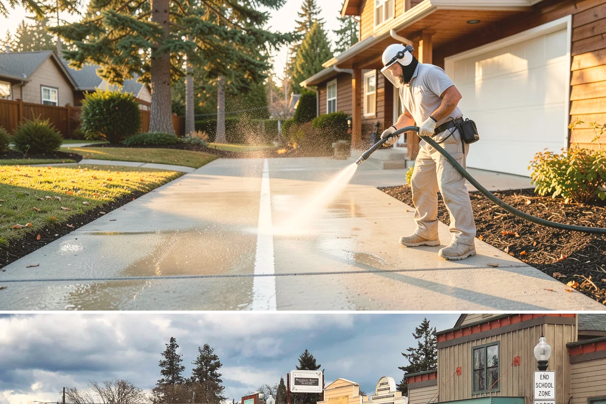 Grease Stain Removal in Roy, Pierce County, WA - Warm summer temperatures improve degreaser performance on stubborn grease.
