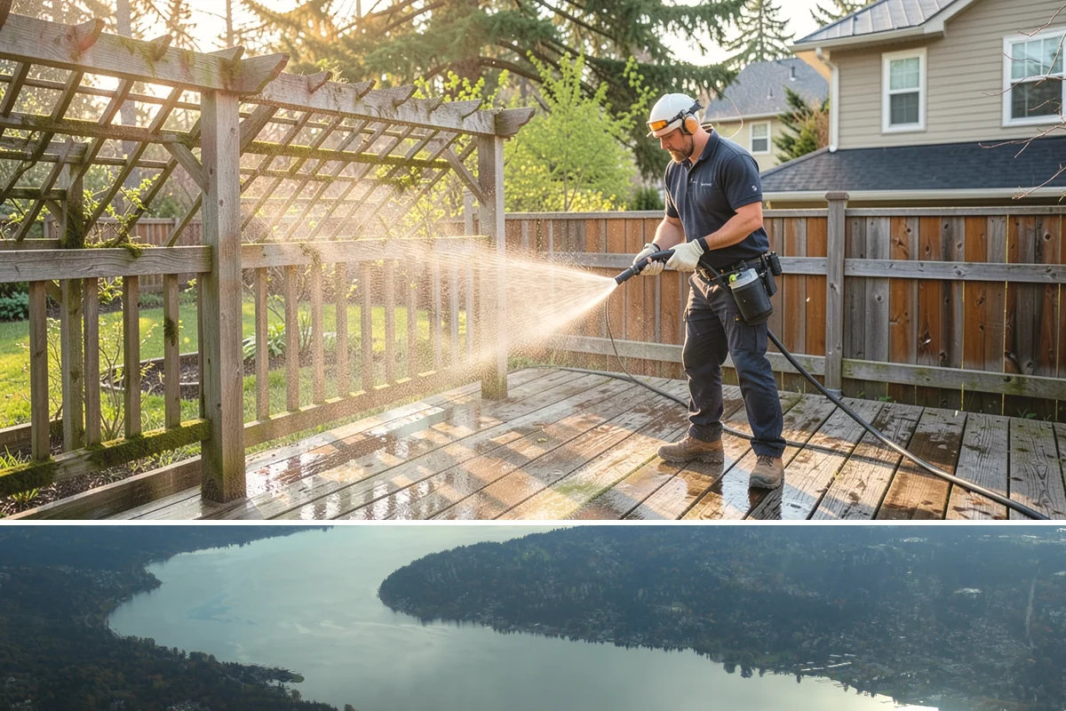 Grease Stain Removal in Sammamish, King County, WA - Warm summer temperatures improve degreaser performance on stubborn grease.