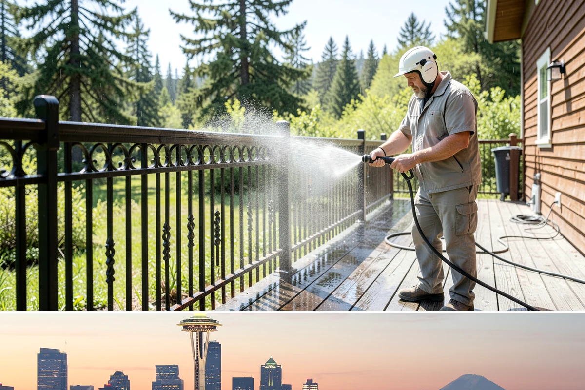 Grease Stain Removal in Seattle, King County, WA - Warm summer temperatures improve degreaser performance on stubborn grease.