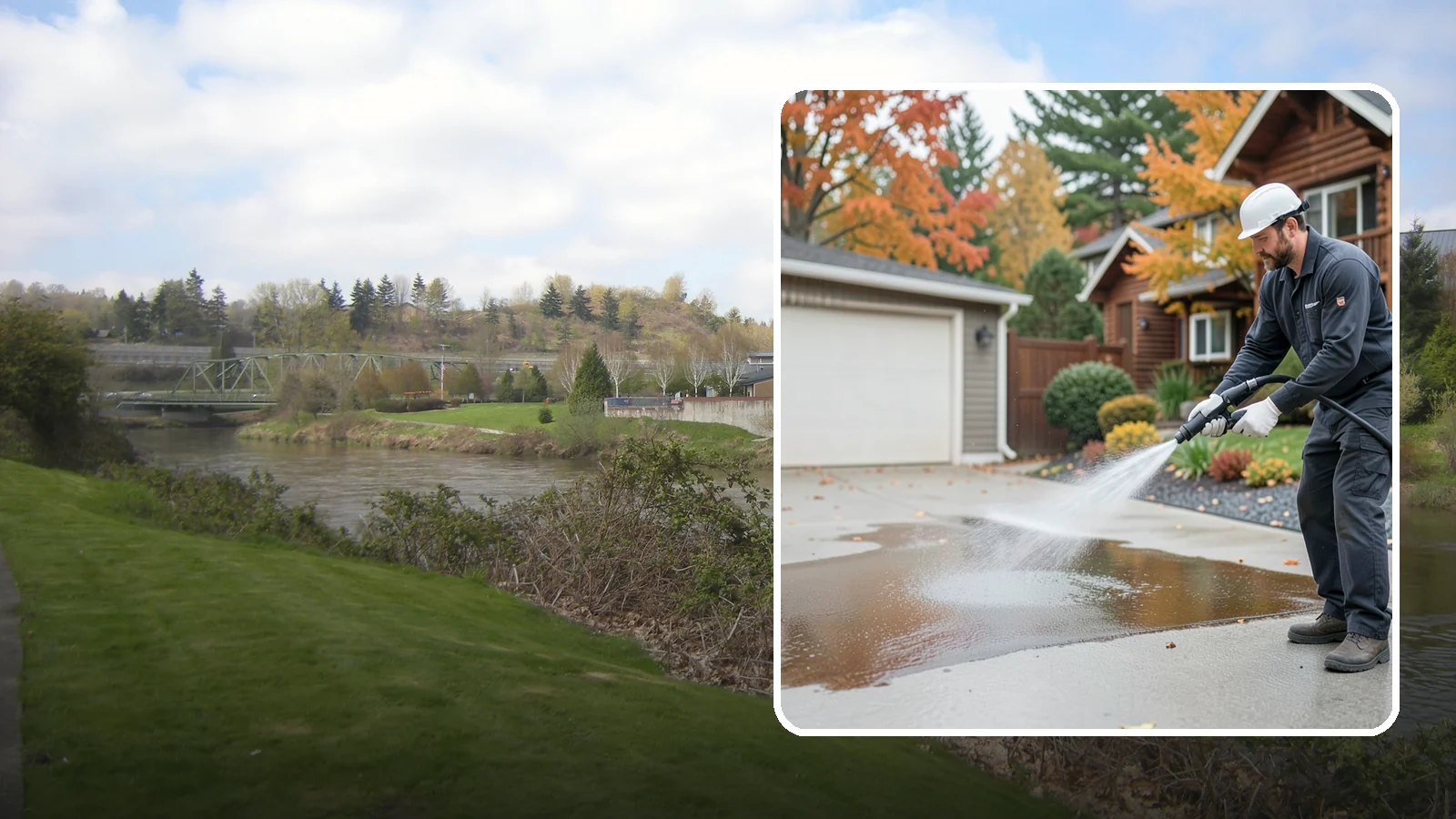 Grease Stain Removal in Tukwila, King County, WA - Heavy-duty grease stain removal for driveways marked by cooking oils, lubricants, and shop spills.