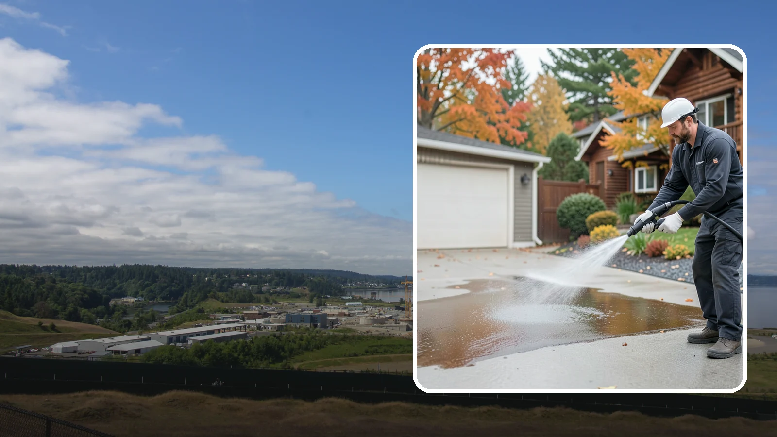 Grease Stain Removal in University Place, Pierce County, WA - Heavy-duty grease stain removal for driveways marked by cooking oils, lubricants, and shop spills.