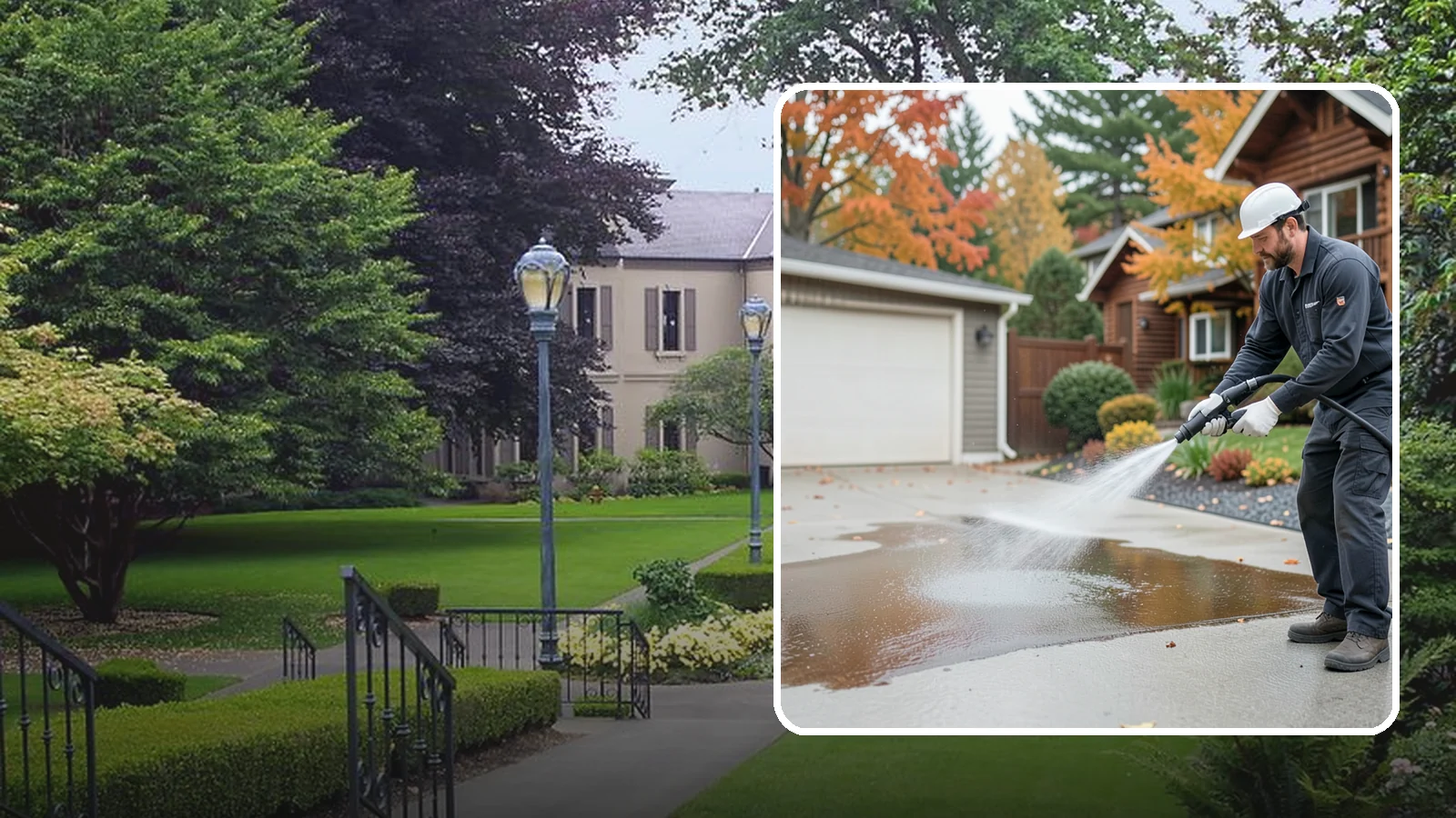Grease Stain Removal in Woodinville, King County, WA - Heavy-duty grease stain removal for driveways marked by cooking oils, lubricants, and shop spills.
