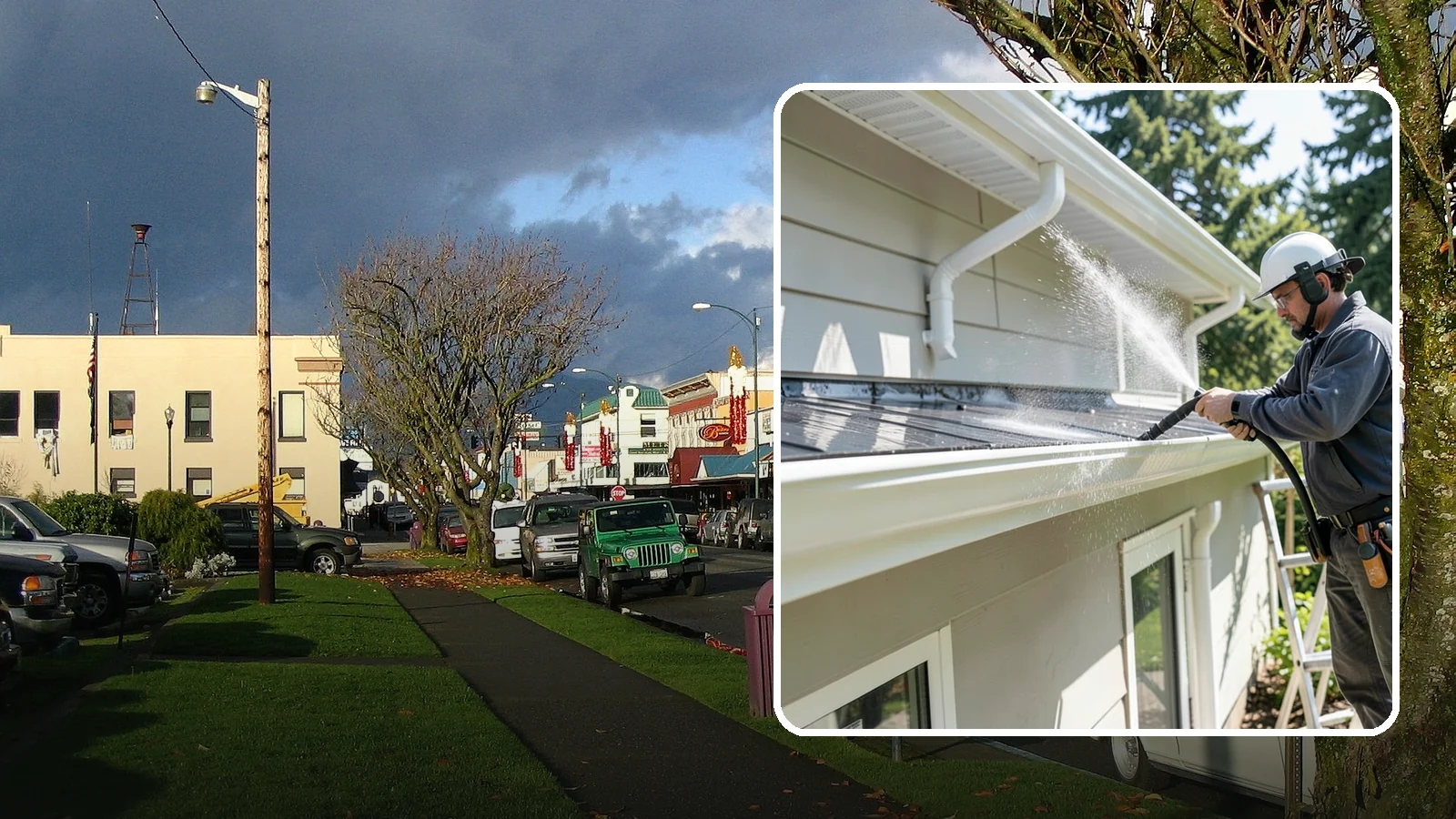 Gutter & Downspout Package in Arlington, Snohomish County, WA - We brighten gutter faces and flush the downspouts so your drainage system looks clean and actually moves water through a rainy...