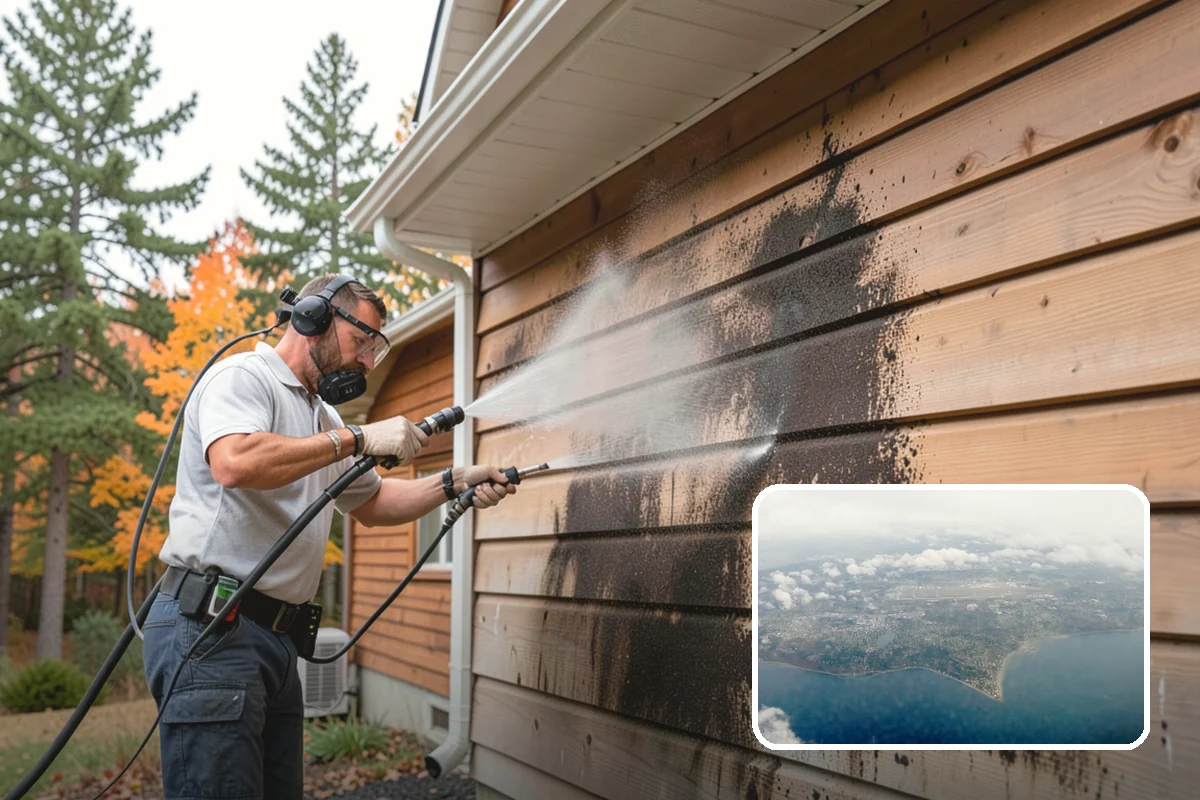 Gutter & Downspout Package in Burien, King County, WA - Removes black tiger-stripe oxidation from gutter faces
