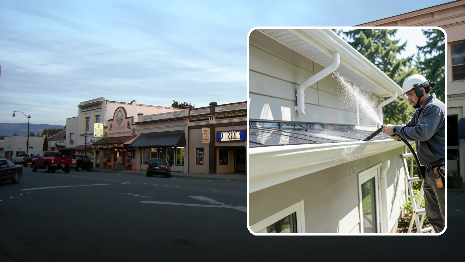Gutter & Downspout Package in Burlington, Skagit County, WA - We brighten gutter faces and flush the downspouts so your drainage system looks clean and actually moves water through a rainy...