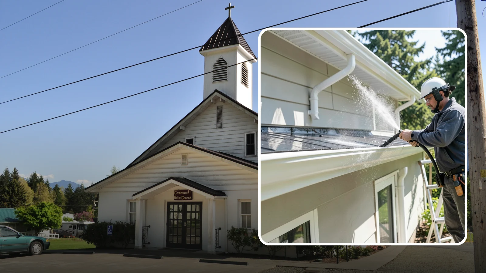 Gutter & Downspout Package in Concrete, Skagit County, WA - We brighten gutter faces and flush the downspouts so your drainage system looks clean and actually moves water through a rainy...