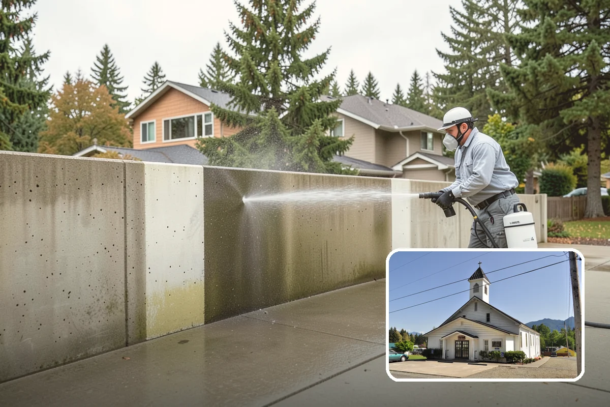 Gutter & Downspout Package in Concrete, Skagit County, WA - Removes black tiger-stripe oxidation from gutter faces