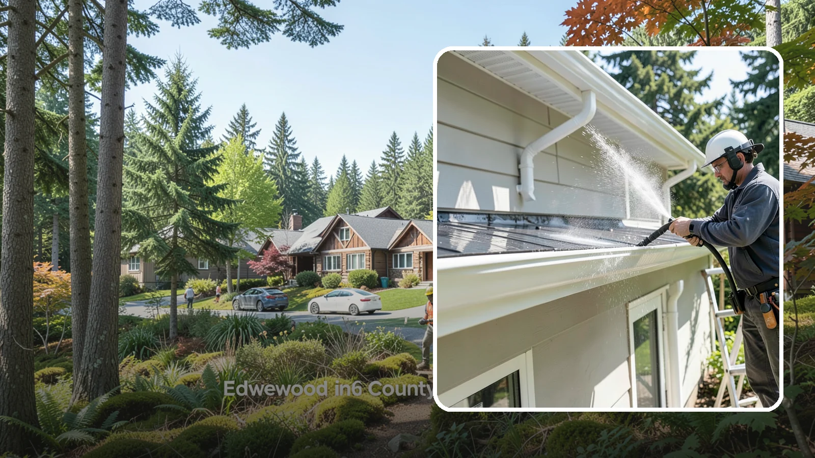 Gutter & Downspout Package in Edgewood, Pierce County, WA - We brighten gutter faces and flush the downspouts so your drainage system looks clean and actually moves water through a rainy...
