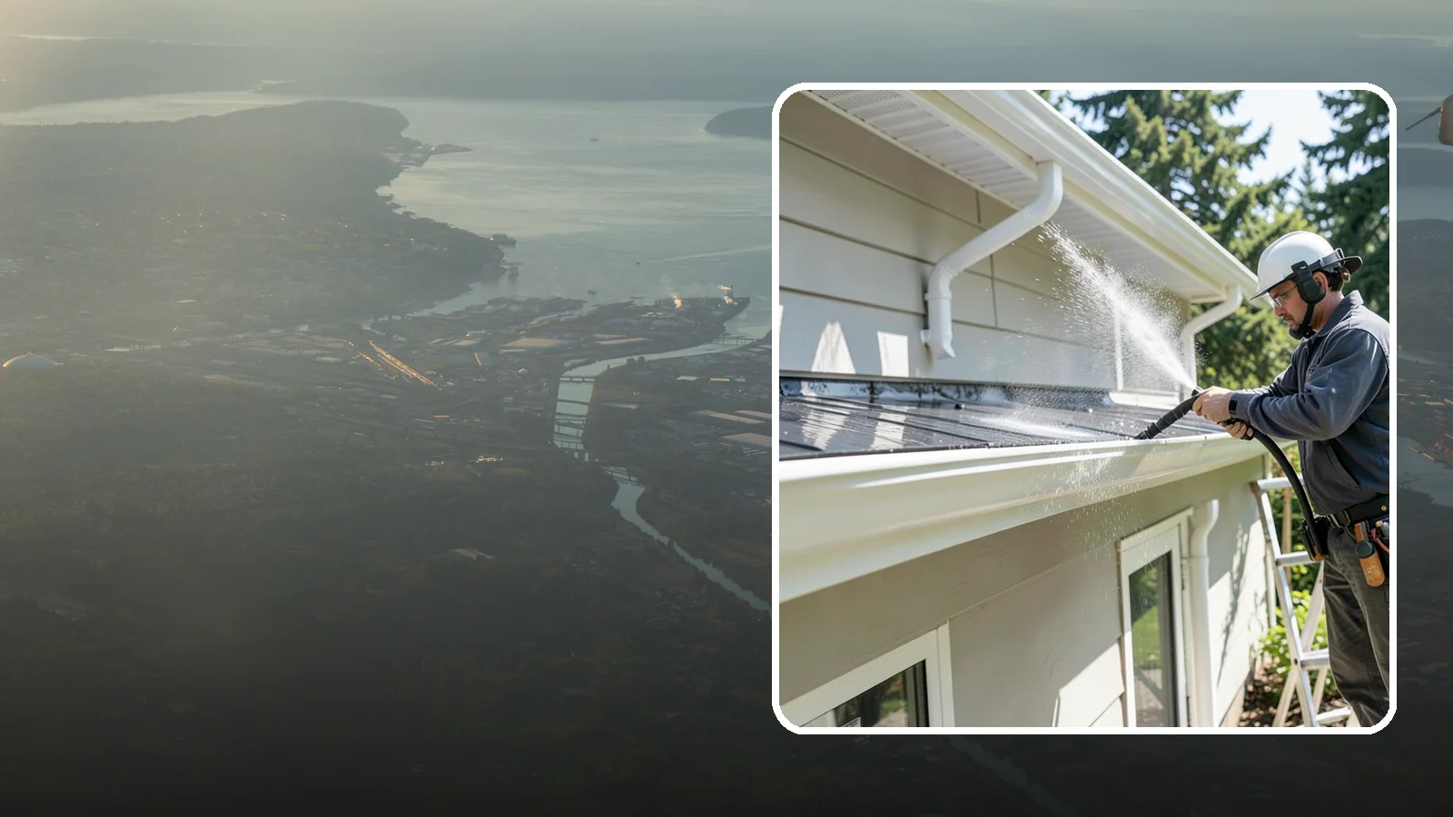 Gutter & Downspout Package in Fife, Pierce County, WA - We brighten gutter faces and flush the downspouts so your drainage system looks clean and actually moves water through a rainy...