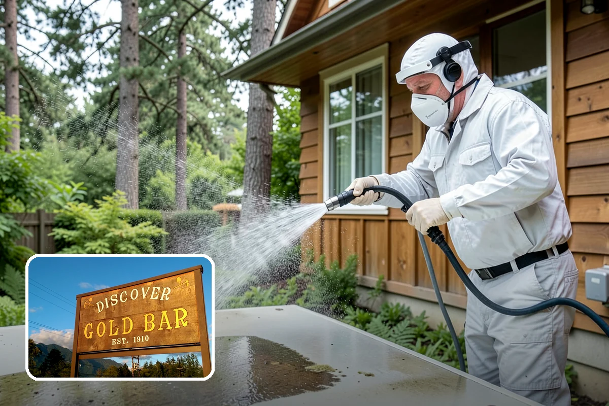 Gutter & Downspout Package in Gold Bar, Snohomish County, WA - Removes black tiger-stripe oxidation from gutter faces