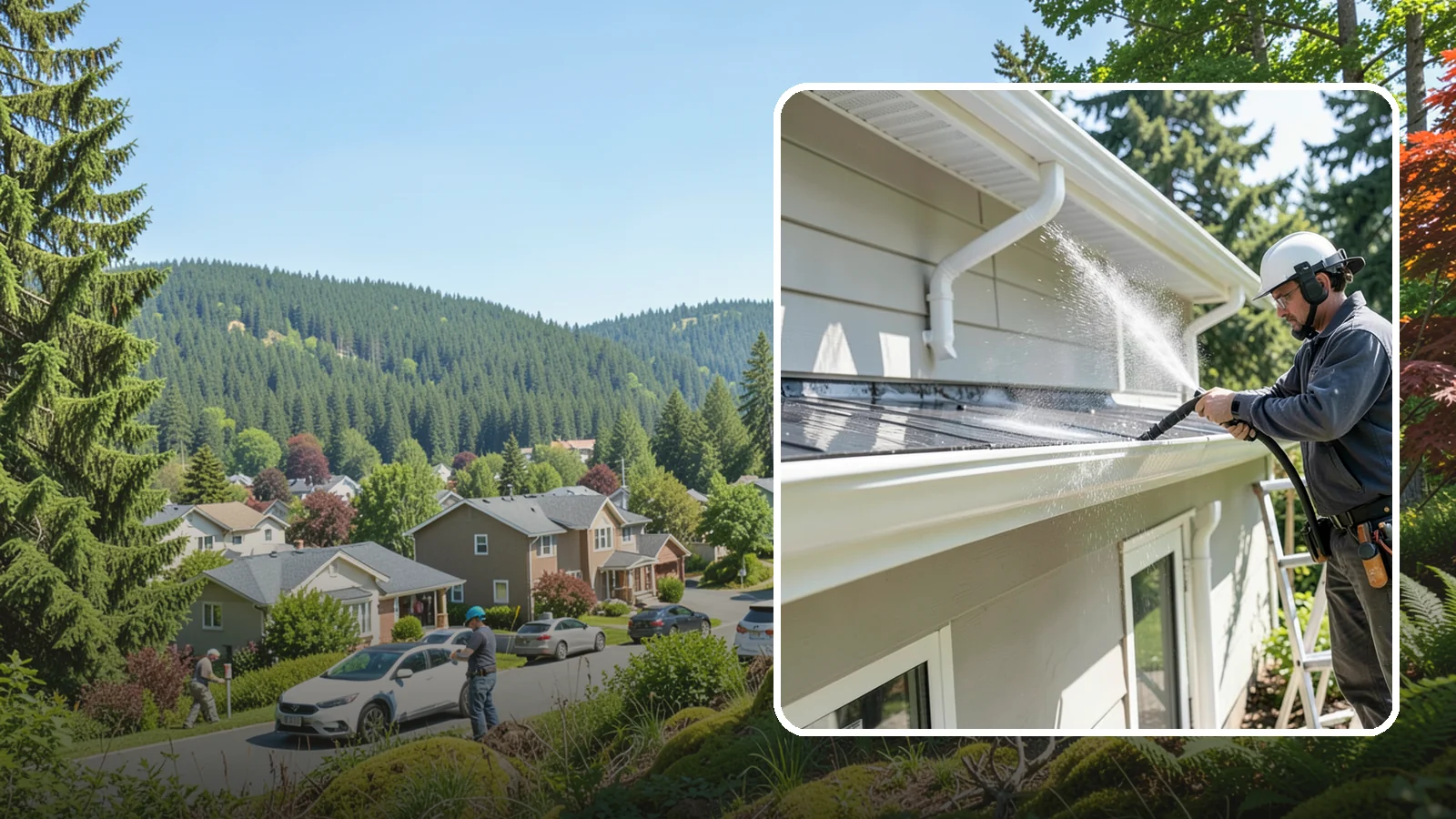 Gutter & Downspout Package in Index, Snohomish County, WA - We brighten gutter faces and flush the downspouts so your drainage system looks clean and actually moves water through a rainy...