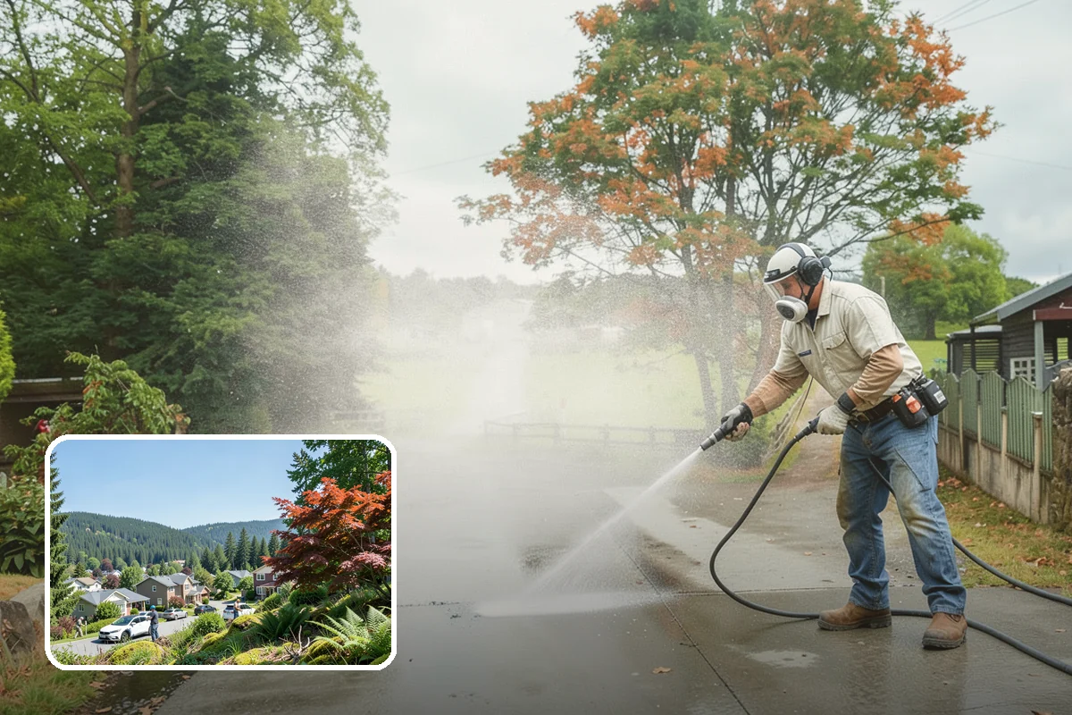 Gutter & Downspout Package in Index, Snohomish County, WA - Removes black tiger-stripe oxidation from gutter faces