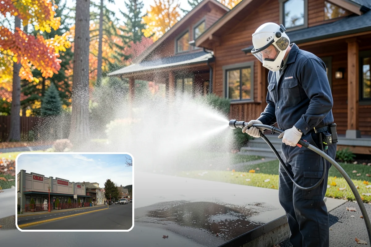 Gutter & Downspout Package in Issaquah, King County, WA - Removes black tiger-stripe oxidation from gutter faces