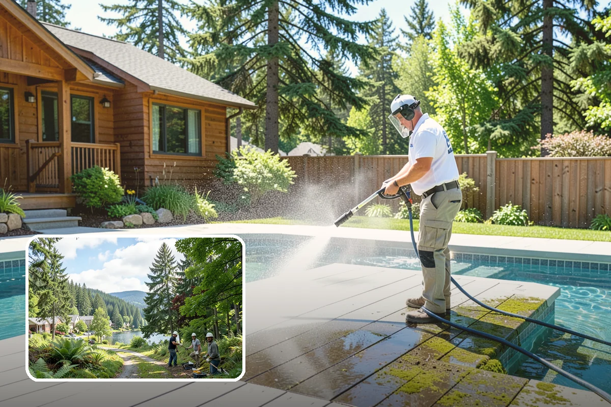 Gutter & Downspout Package in Lake Forest Park, King County, WA - Removes black tiger-stripe oxidation from gutter faces