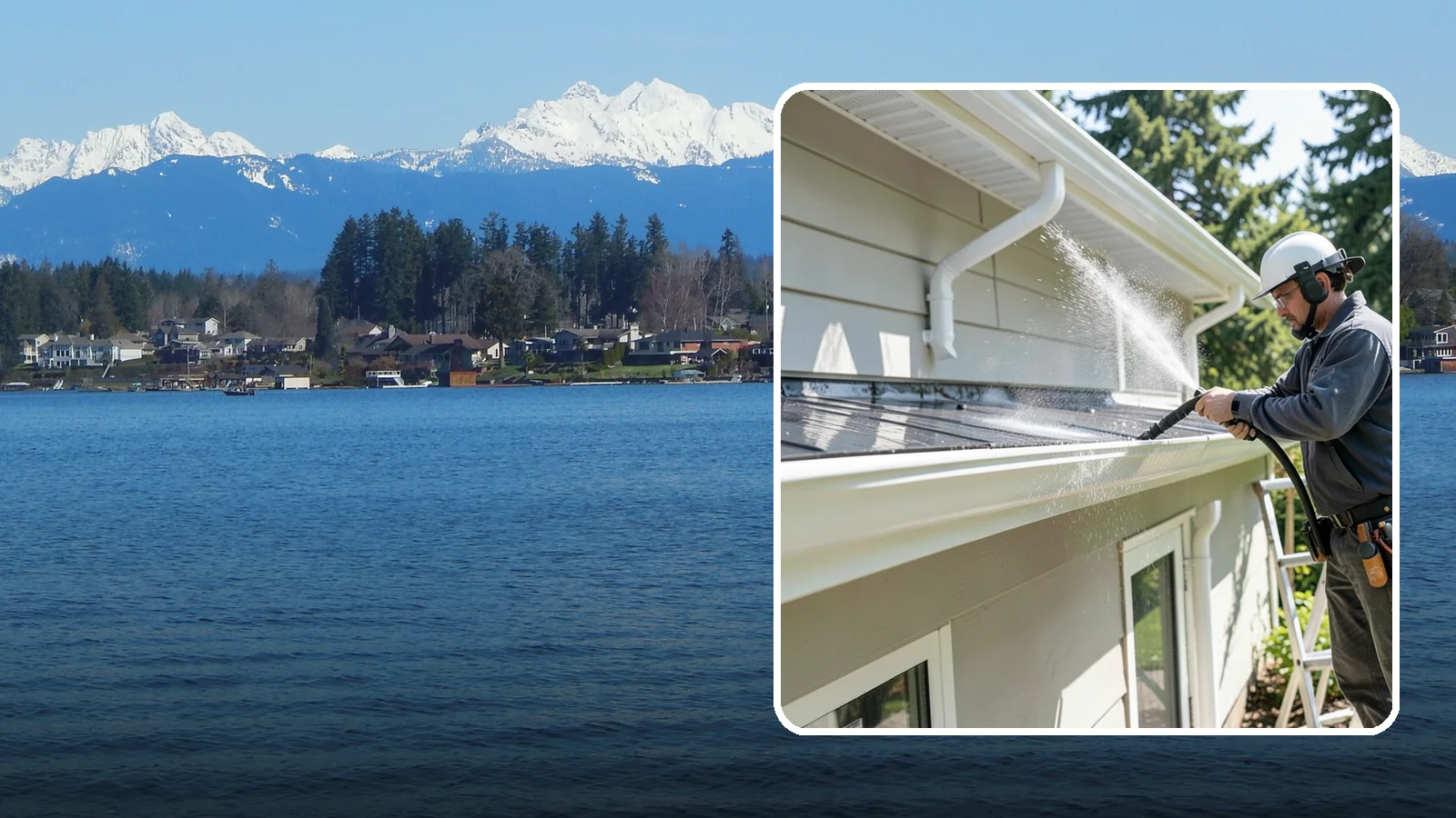 Gutter & Downspout Package in Lake Stevens, Snohomish County, WA - We brighten gutter faces and flush the downspouts so your drainage system looks clean and actually moves water through a rainy...