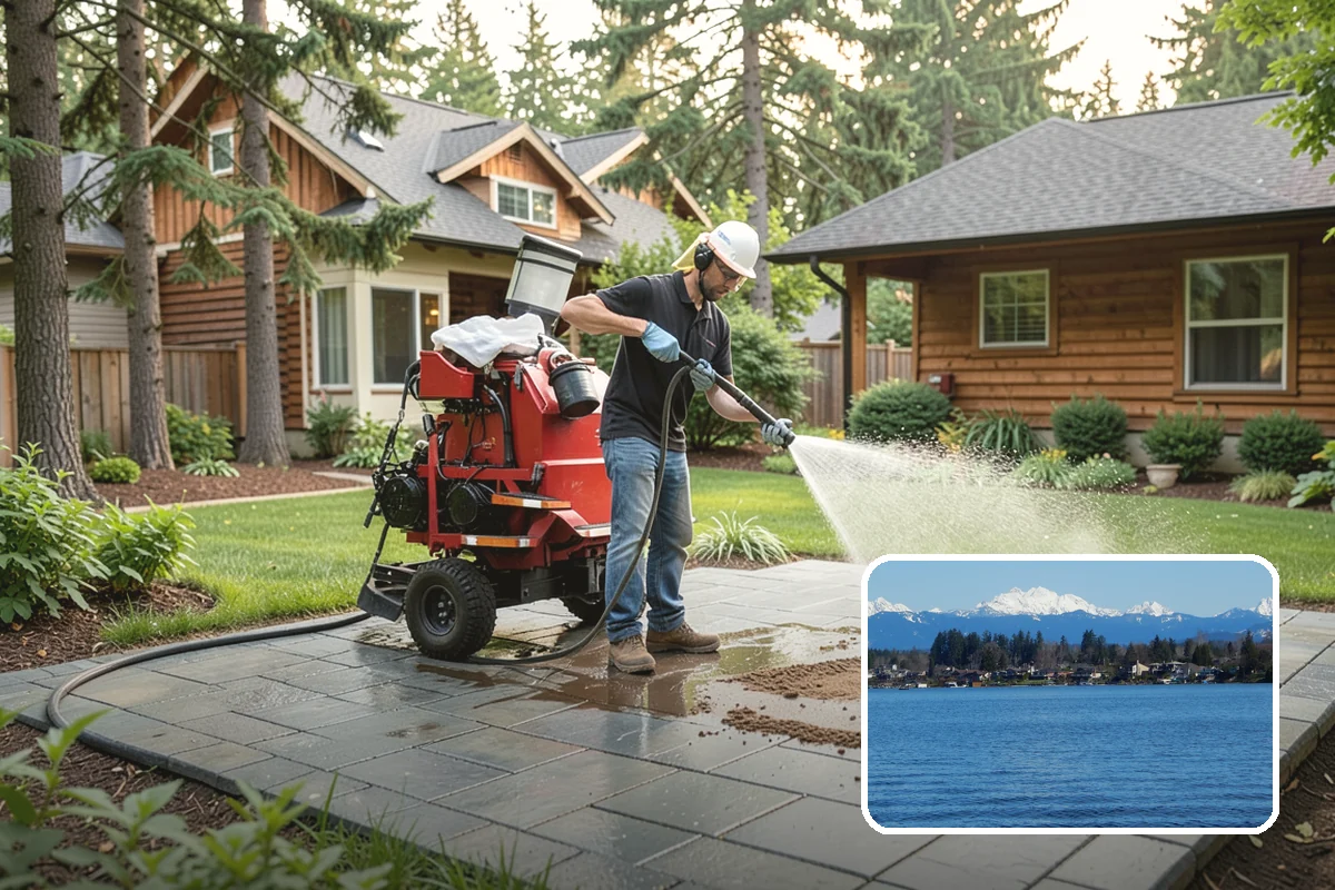 Gutter & Downspout Package in Lake Stevens, Snohomish County, WA - Removes black tiger-stripe oxidation from gutter faces