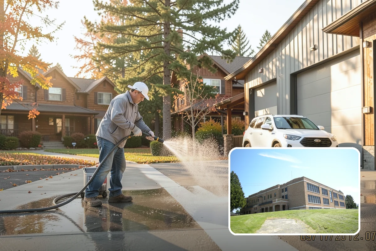 Gutter & Downspout Package in Maple Valley, King County, WA - Removes black tiger-stripe oxidation from gutter faces