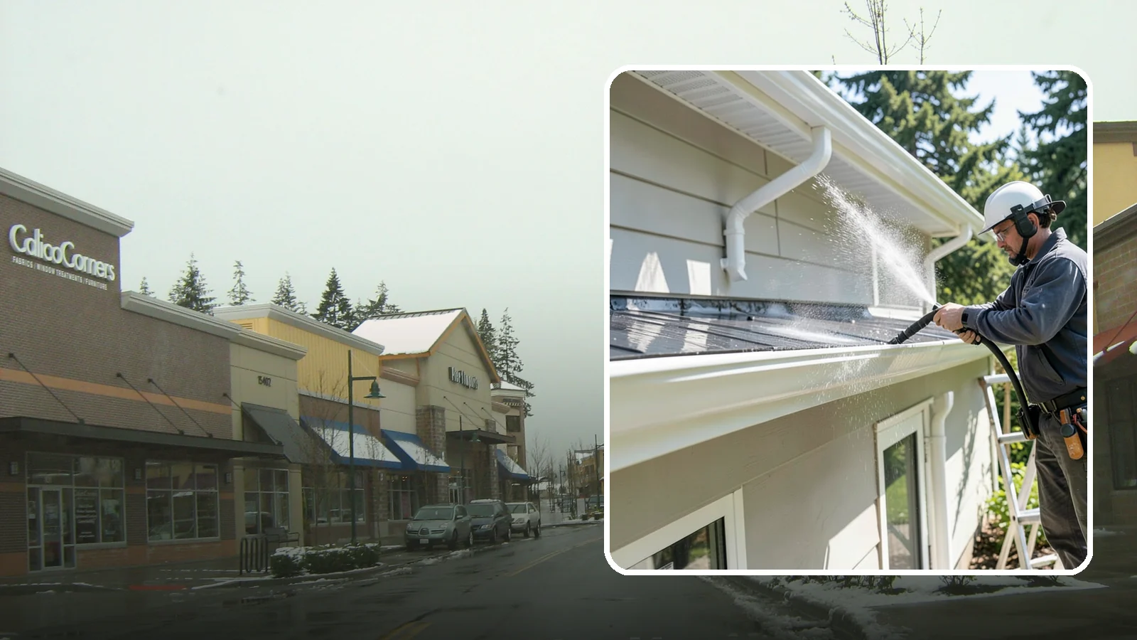 Gutter & Downspout Package in Mill Creek, Snohomish County, WA - We brighten gutter faces and flush the downspouts so your drainage system looks clean and actually moves water through a rainy...