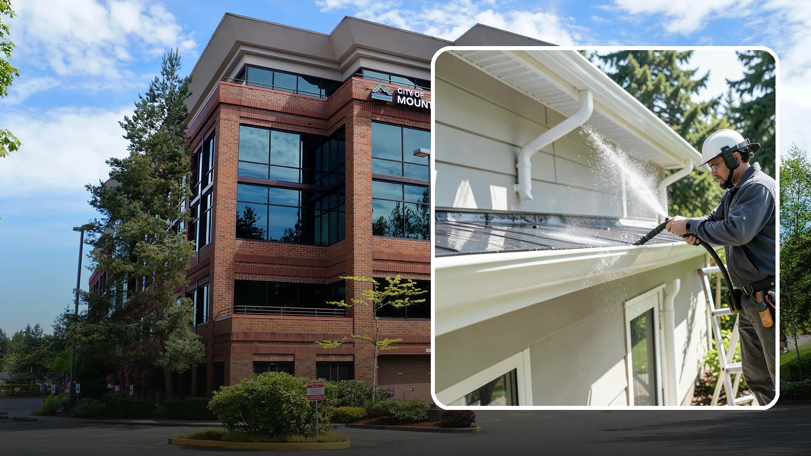 Gutter & Downspout Package in Mountlake Terrace, Snohomish County, WA - We brighten gutter faces and flush the downspouts so your drainage system looks clean and actually moves water through a rainy...
