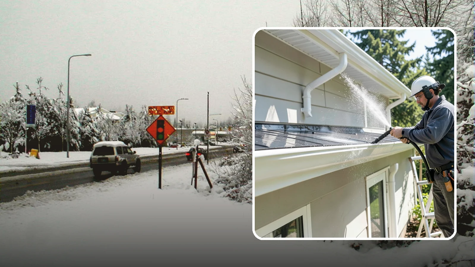 Gutter & Downspout Package in Newcastle, King County, WA - We brighten gutter faces and flush the downspouts so your drainage system looks clean and actually moves water through a rainy...