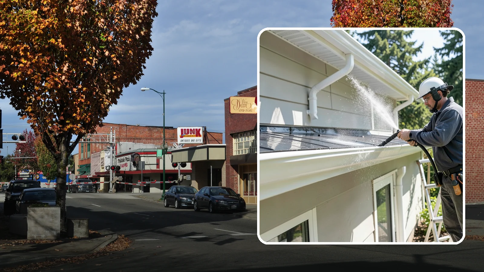 Gutter & Downspout Package in Puyallup, Pierce County, WA - We brighten gutter faces and flush the downspouts so your drainage system looks clean and actually moves water through a rainy...