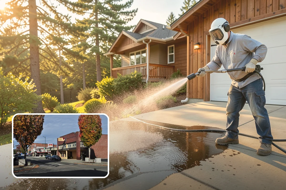 Gutter & Downspout Package in Puyallup, Pierce County, WA - Removes black tiger-stripe oxidation from gutter faces